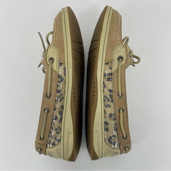 Sperry Angelfish Leopard Sequin Slip On Loafers Boat Shoes, 7M - Picture 3 of 9